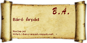 Báró Árpád névjegykártya