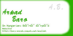 arpad baro business card